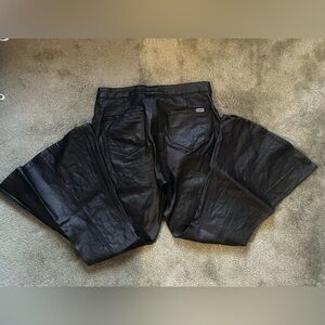 Black Leather Bell Bottoms